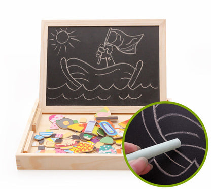 Multifunctional magnetic children's puzzle drawing board for educational fun