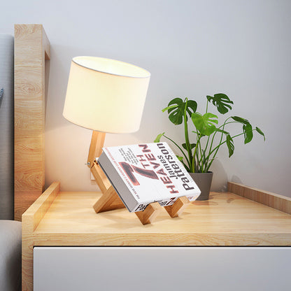 Massief Houten Nachtlamp – Moderne Scandinavische LED-Lamp voor Bureau en Slaapkamer