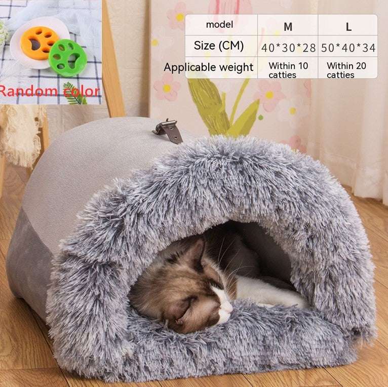 Portable warm dog and cat nest for autumn and winter