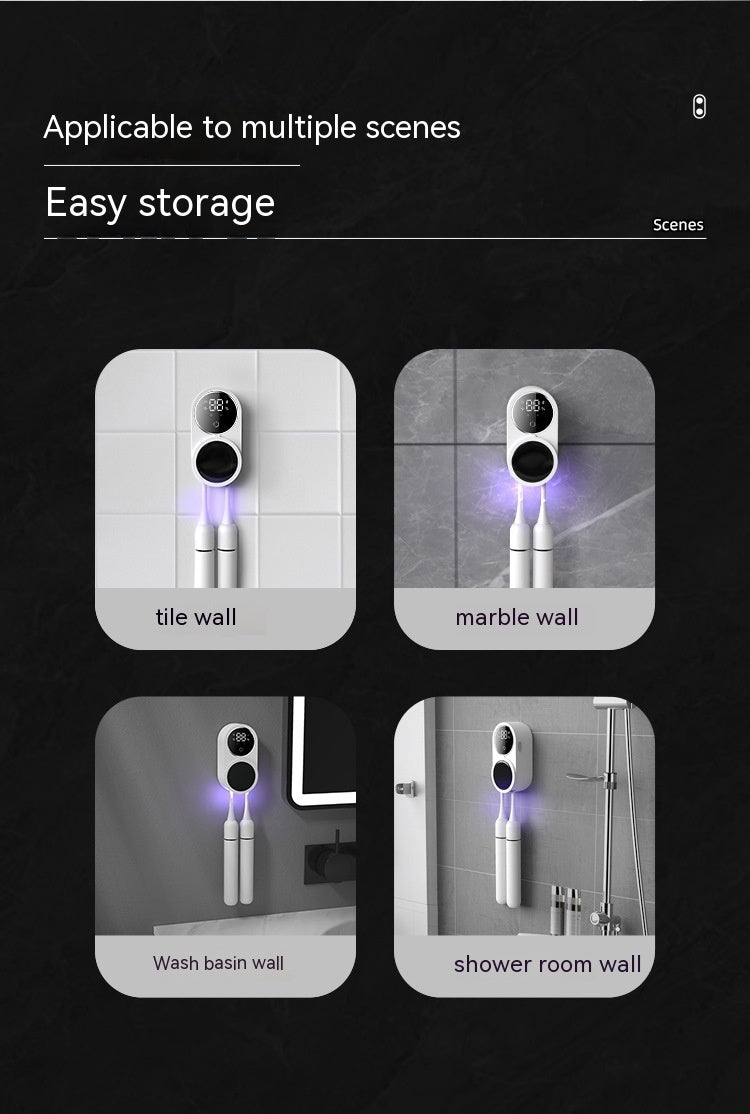 Stérilisateur double UV intelligent Séchage d'air Porte-brosse à dents mural