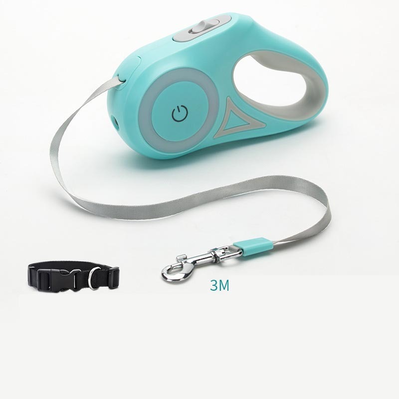 Retractable dog leash and collar