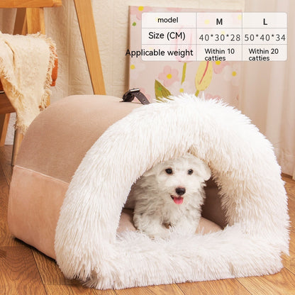 Portable warm dog and cat nest for autumn and winter