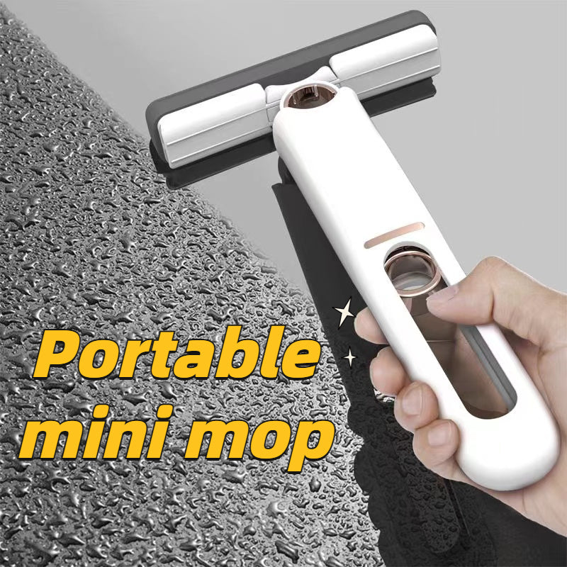 Portable, self-squeeze mini mop for easy home and car cleaning