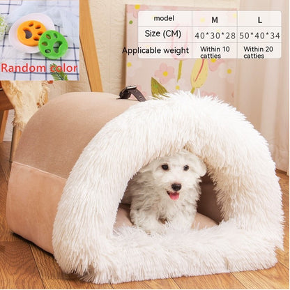 Portable warm dog and cat nest for autumn and winter