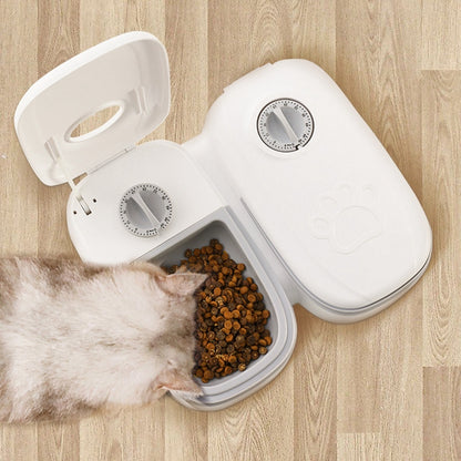 Automatic feeder with timer for cats and dogs