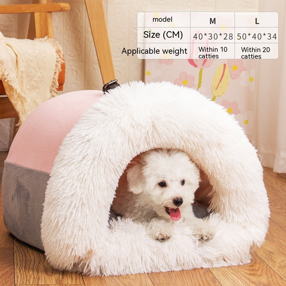 Portable warm dog and cat nest for autumn and winter