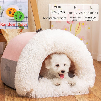 Portable warm dog and cat nest for autumn and winter