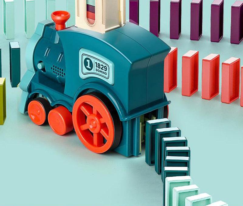 Elektrische Domino Trein Speelgoedset voor Kinderen met Bouwstenen