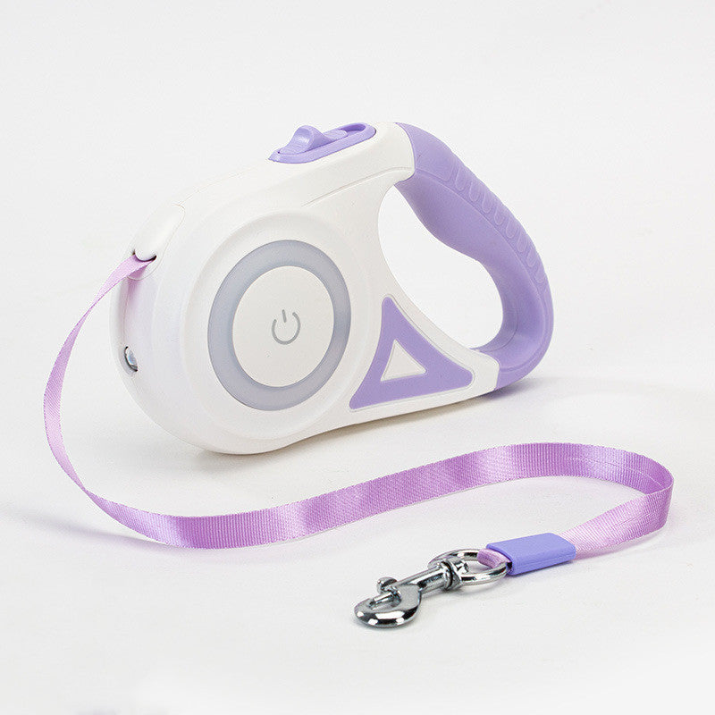 Retractable dog leash and collar