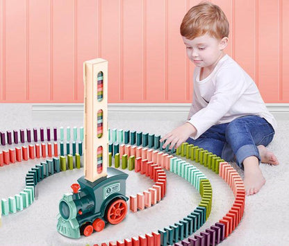 Elektrische Domino Trein Speelgoedset voor Kinderen met Bouwstenen