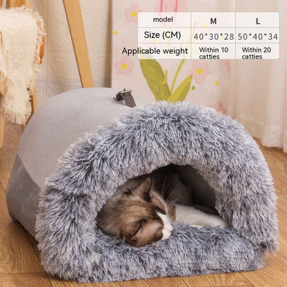 Portable warm dog and cat nest for autumn and winter